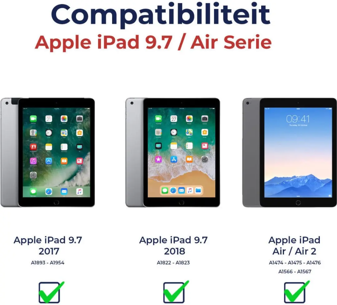 Rosso 147151 Screen Protector - iPad 9.7/2017/2018/Air 2 - 9H Glas - Transparant