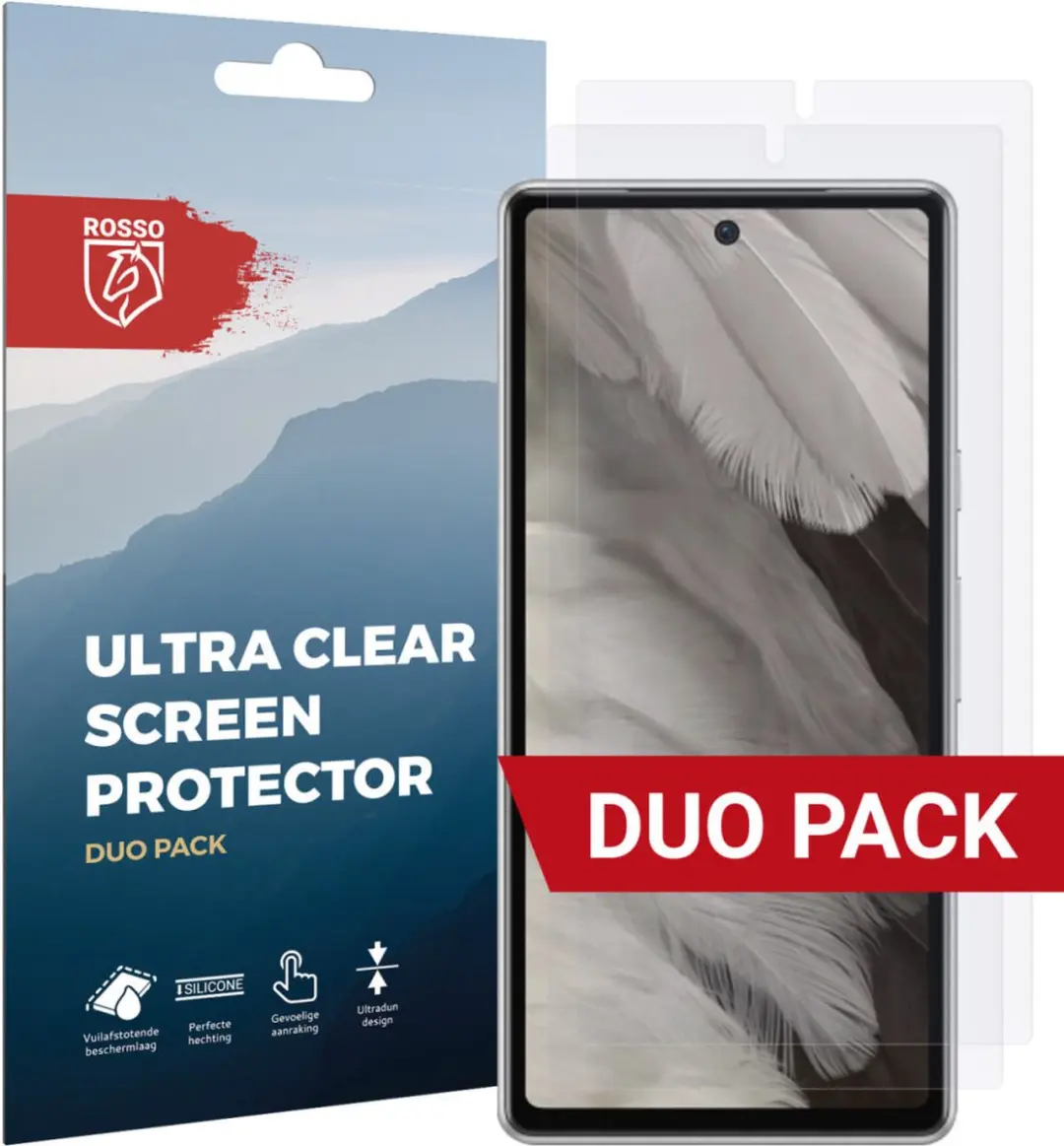 Rosso Screen Protector Ultra Clear Duo Pack Geschikt voor Google Pixel 7a