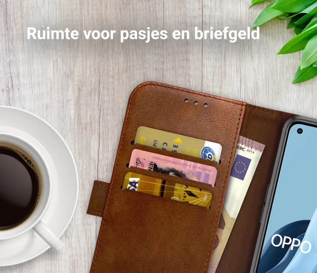 Rosso Element Book Case Wallet Oppo Reno 7 - 3 Pasjes - Bruin