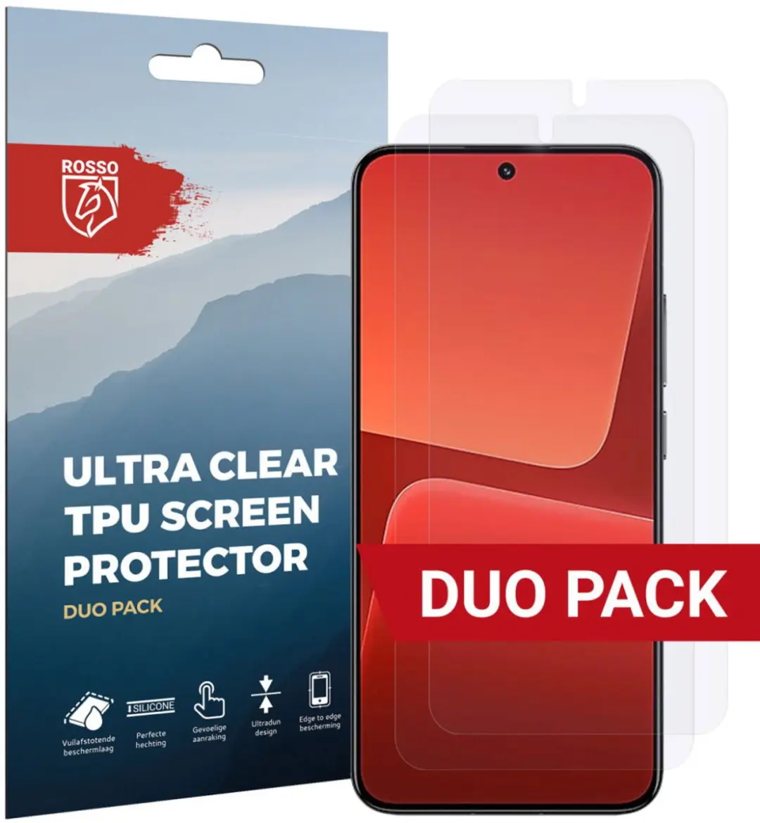 Rosso Screen Protector Ultra Clear Duo Pack Geschikt voor Xiaomi 13