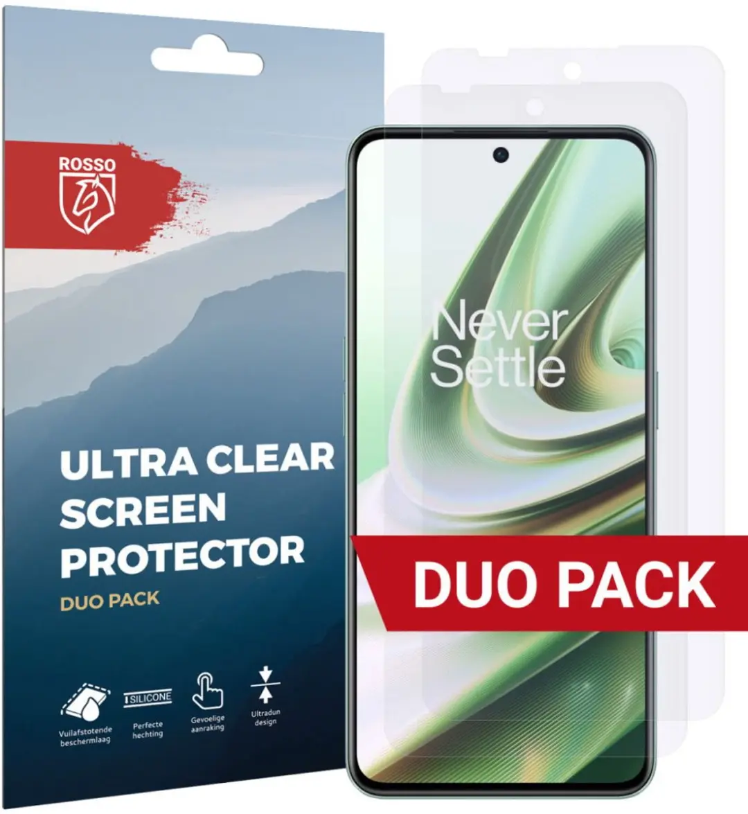 Rosso Screen Protector Ultra Clear Duo Pack Geschikt voor OnePlus Nord CE 3