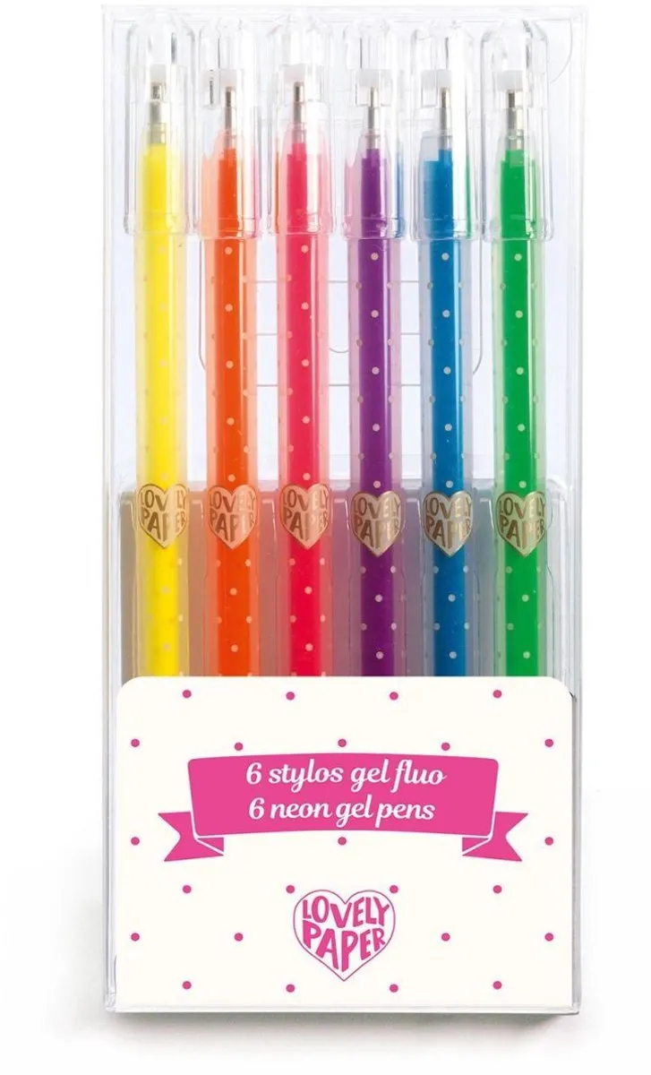 Djeco Neon Gelpennen - 6 Stuks Multicolor