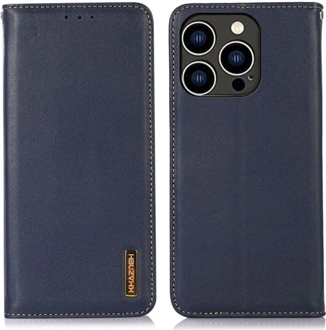Khazneh iPhone 15 Pro Hoesje RFID Blauw
