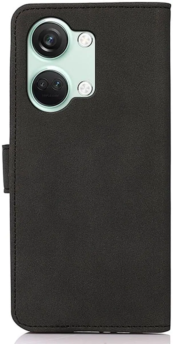 Khazneh OnePlus Nord 3 Retro Wallet Hoesje - 2 Pasjes - Zwart