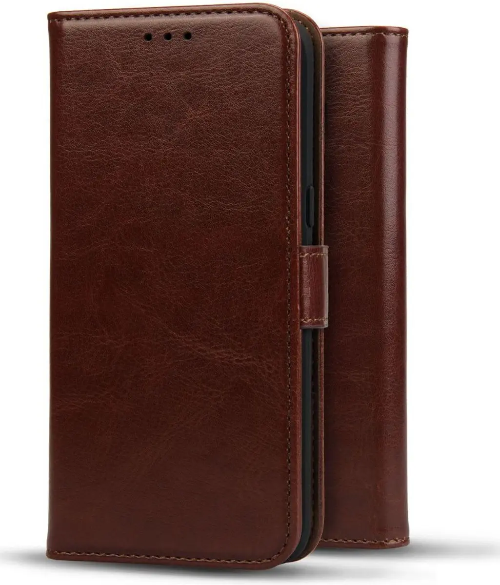 Rosso Element Book Case Wallet iPhone 15 - 3 Pasjes - Bruin