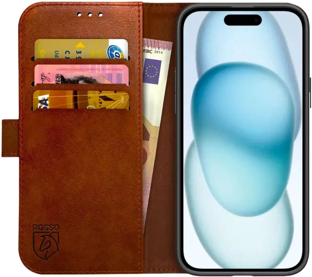 Rosso Element Book Case Wallet Hoesje Geschikt voor Apple iPhone 15
