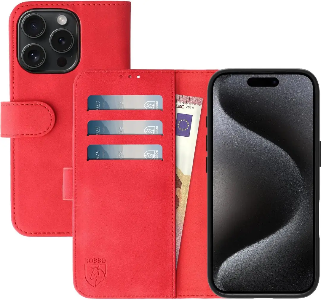 Rosso Element Book Case Wallet Hoesje Geschikt voor Apple iPhone 15 Pro