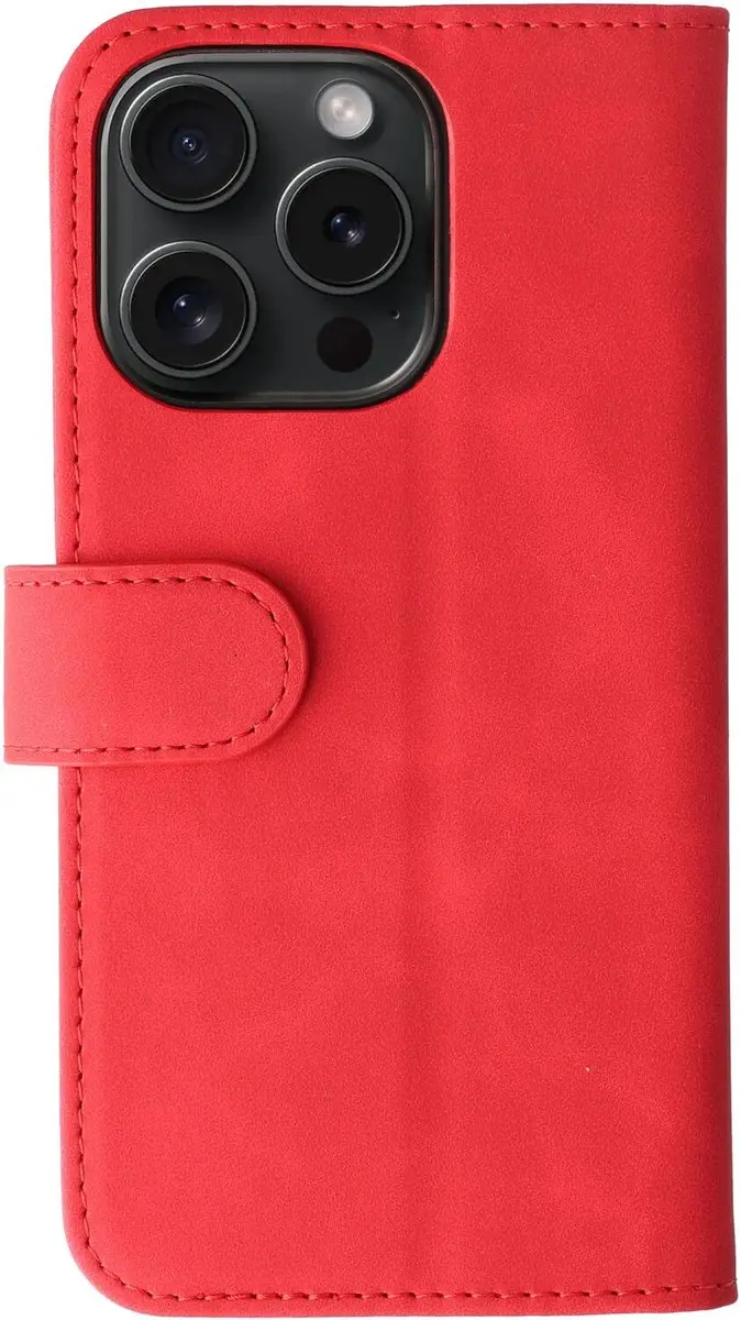 Rosso Element Book Case Wallet iPhone 15 Pro - 3 Pasjes - Rood