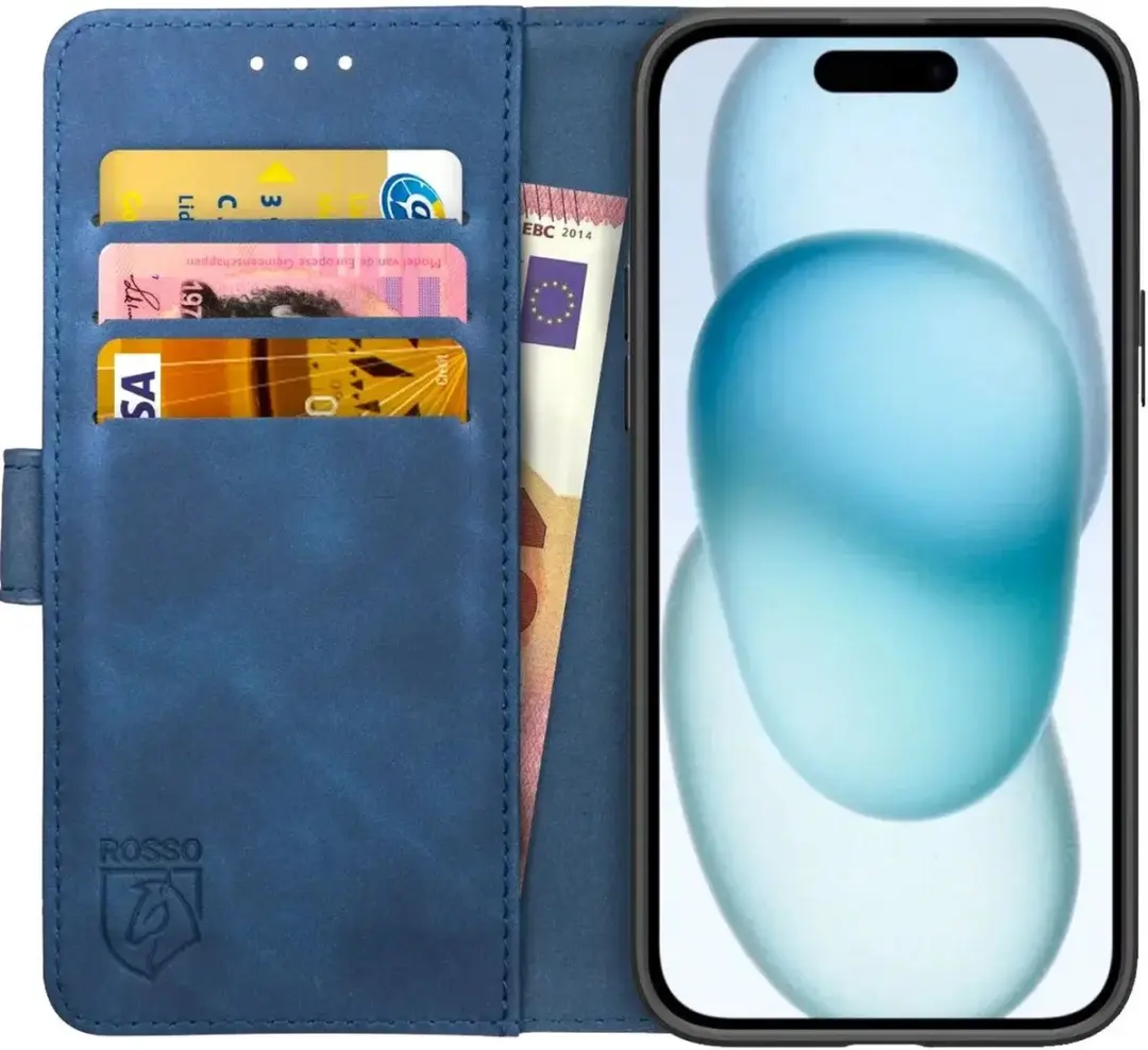 Rosso Element Book Case Wallet Hoesje Geschikt voor Apple iPhone 15