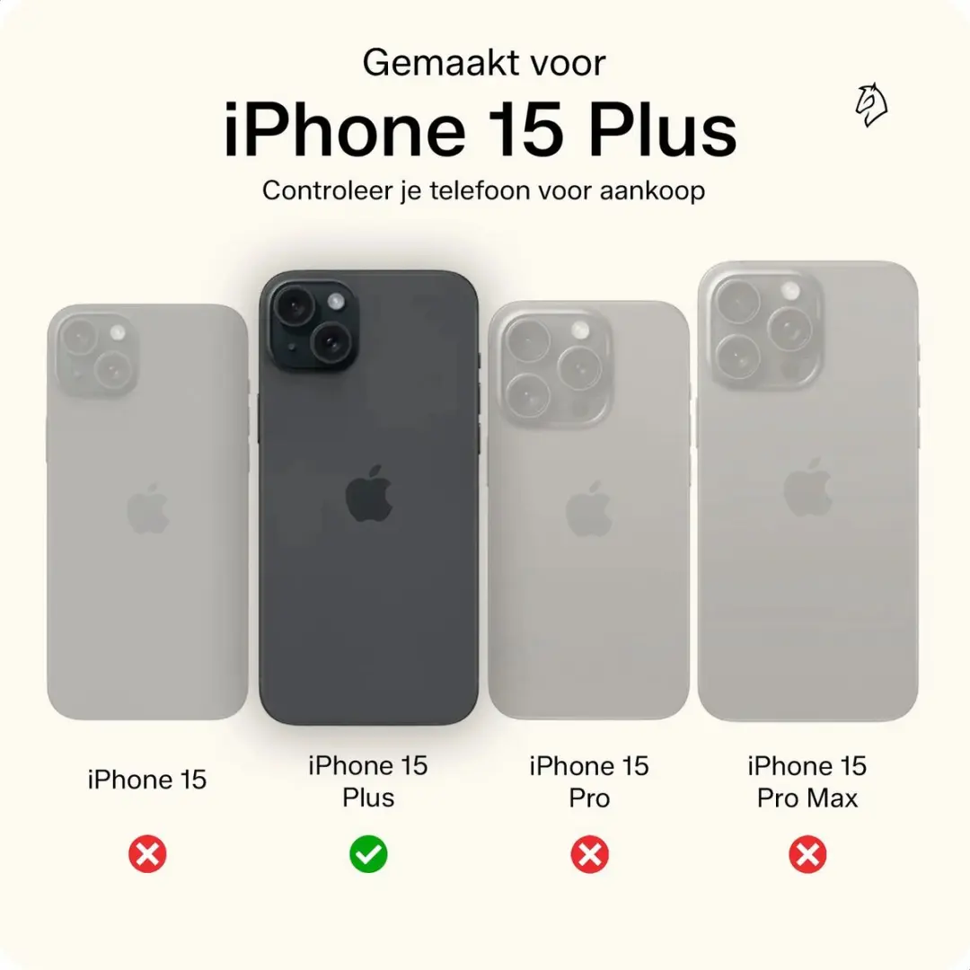 Rosso Element 2-in-1 Hoesje iPhone 15 Plus - 3 Pasjes - Zwart