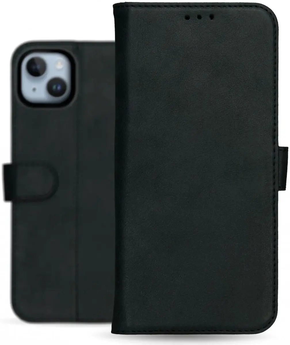 Rosso Deluxe Book Case iPhone 15 Plus - 3 Pasjes - Zwart - afbeelding 6 van 6