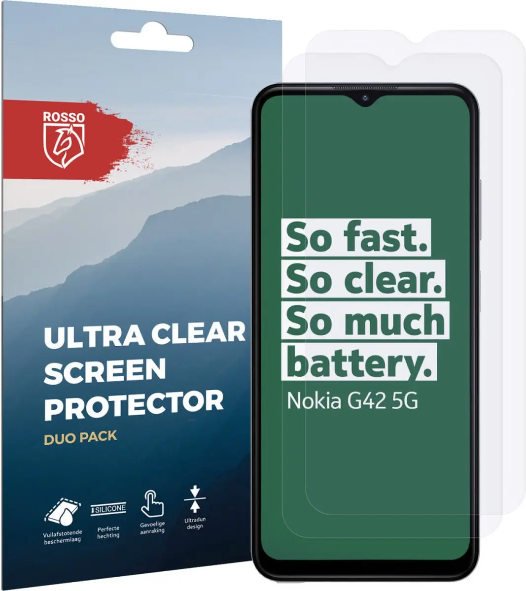 Rosso Screen Protector Ultra Clear voor Nokia G42 - 2 Stuks
