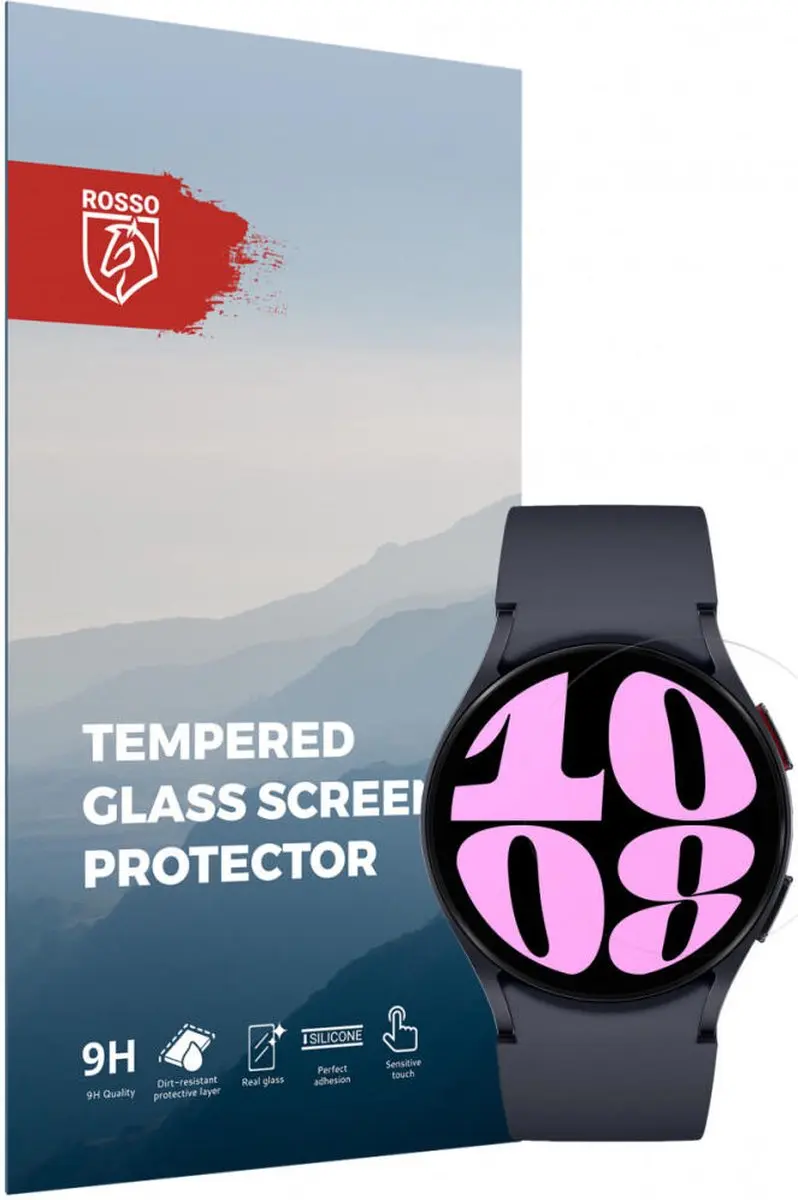 Rosso Tempered Glass Screenprotector Samsung Galaxy Watch 6 40mm - Transparant/Red