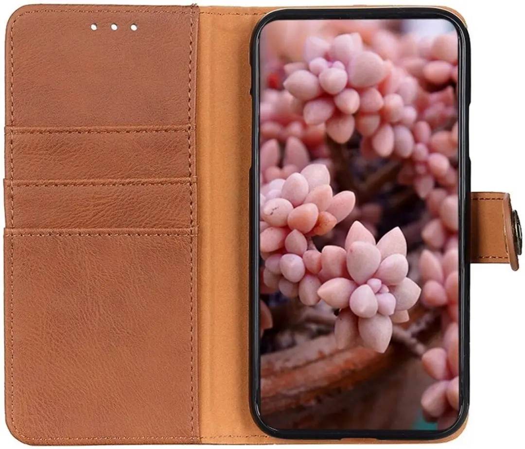 KHAZNEH OnePlus 10T Hoesje Portemonnee Book Case Bruin
