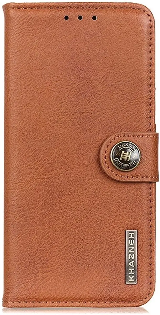 Khazneh OnePlus 10T Book Case Hoesje - 3 Pasjes Bruin - afbeelding 6 van 6