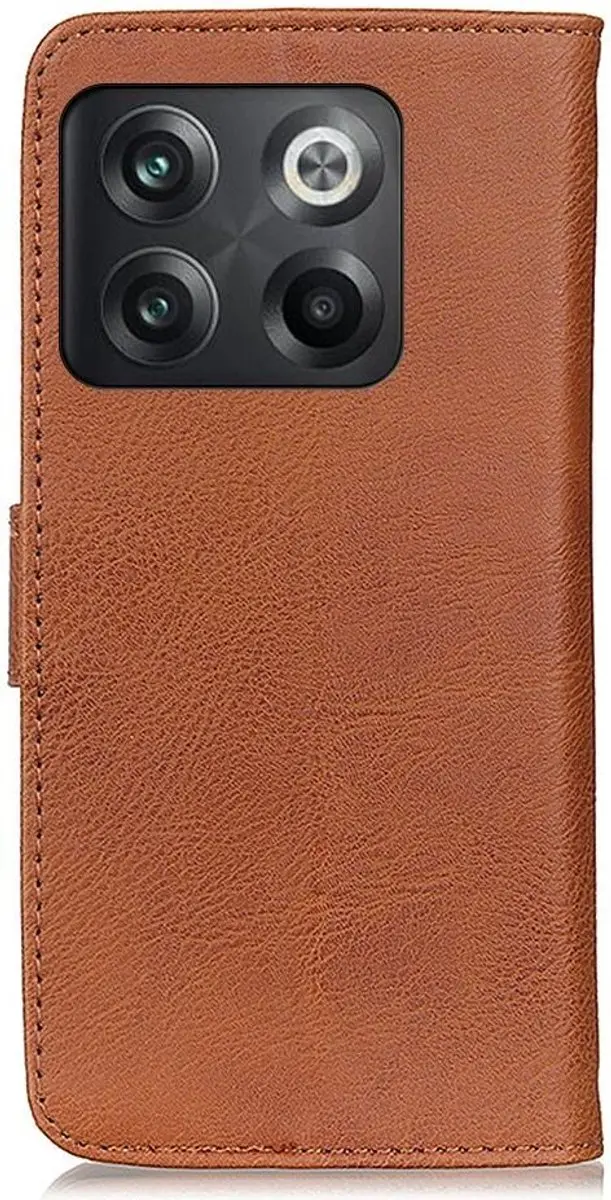 Khazneh OnePlus 10T Book Case Hoesje - 3 Pasjes Bruin