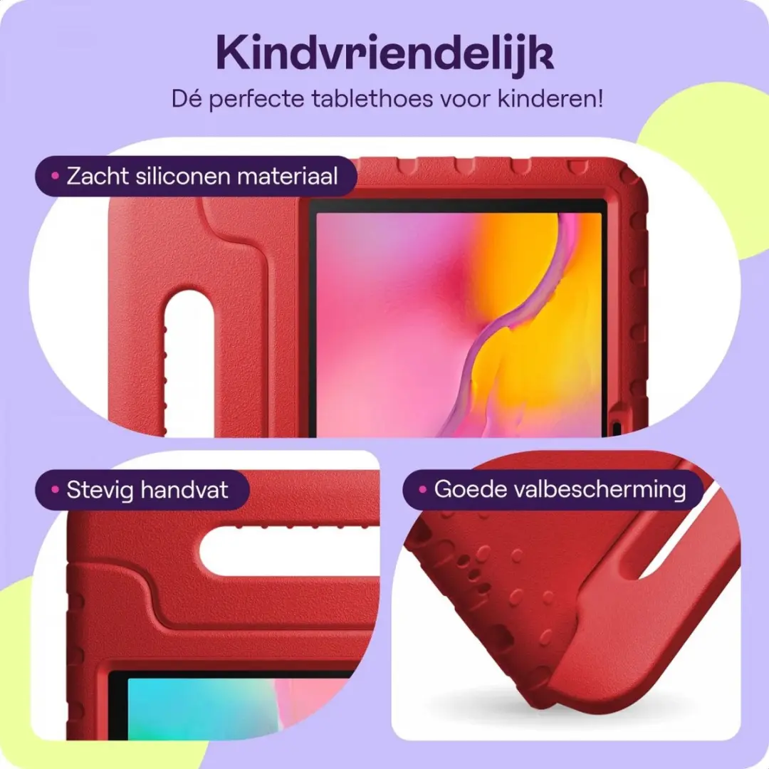HappyCase Kinder Tablethoes Samsung Galaxy Tab S5e - 10.5" - Rood - afbeelding 6 van 6