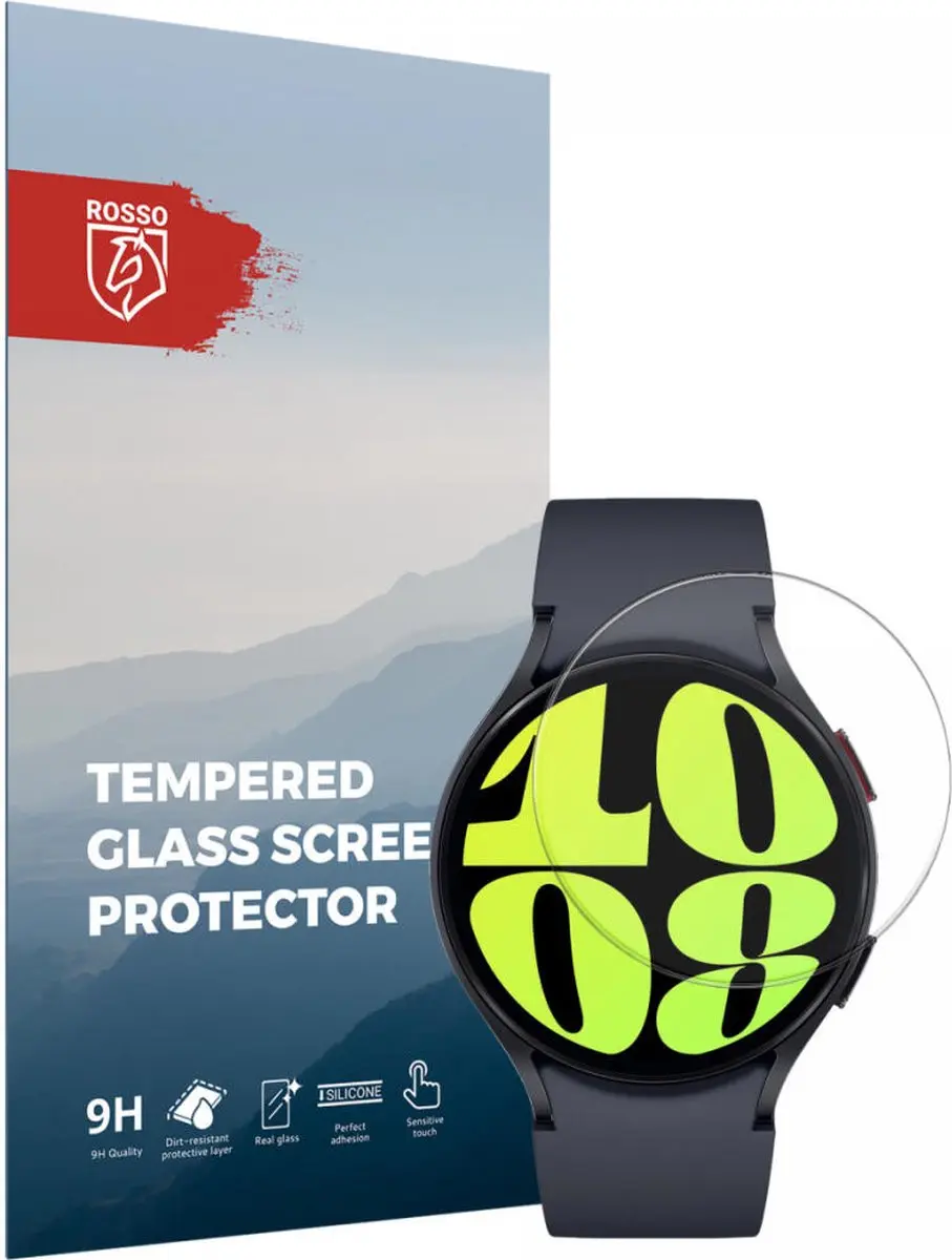 Rosso 9H Tempered Glass Screenprotector Samsung Galaxy Watch 6 44mm - Transparant/Red