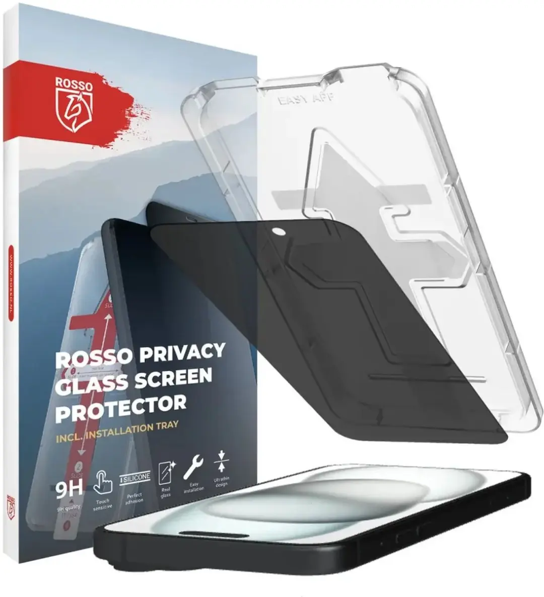Rosso Privacy Screen Protector Geschikt voor de Apple iPhone 15 Plus