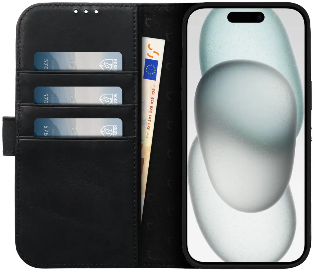 Rosso Elite 173759 Hoesje iPhone 14 - MagSafe - 3 Pasjes - Zwart