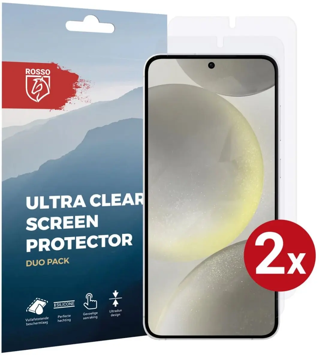 Rosso Screen Protector Ultra Clear Duo Pack Geschikt voor Samsung Galaxy S24 Plu