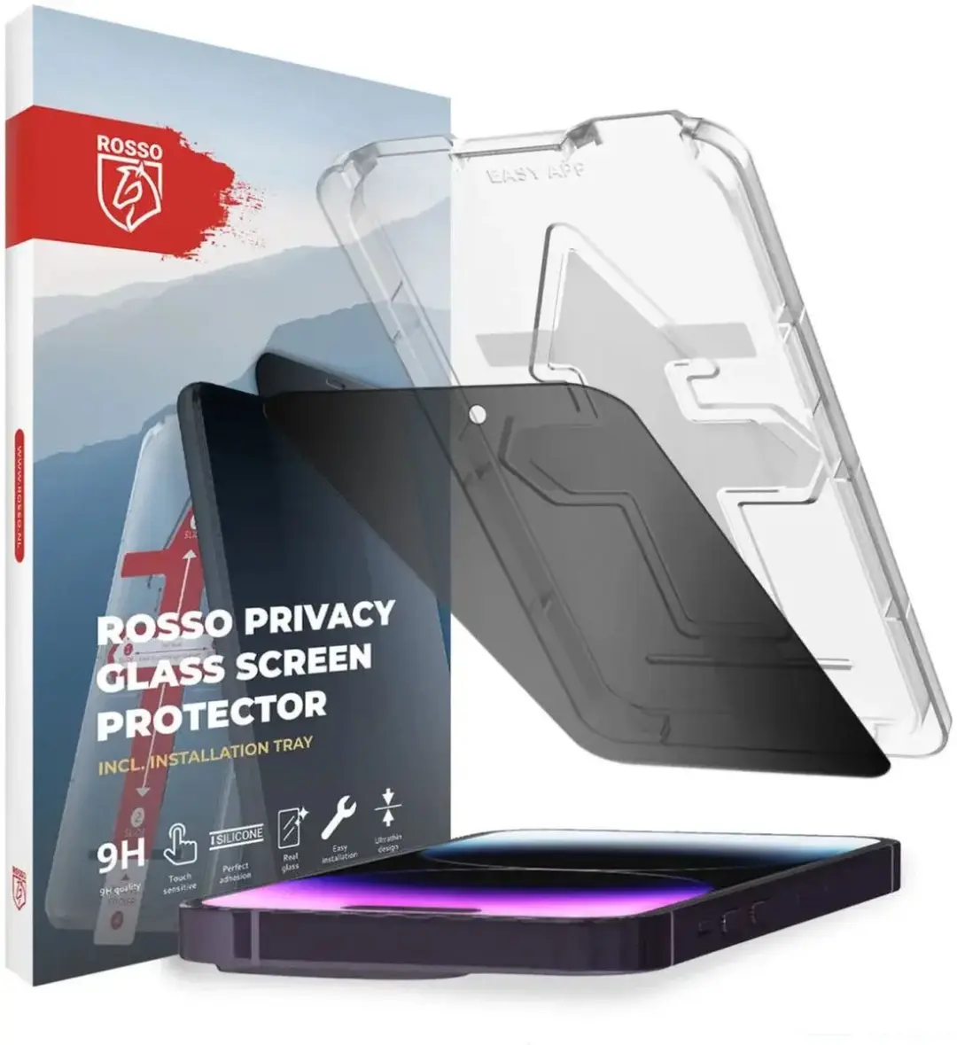 Rosso Privacy Screen Protector Geschikt voor de Apple iPhone 15 Pro Max