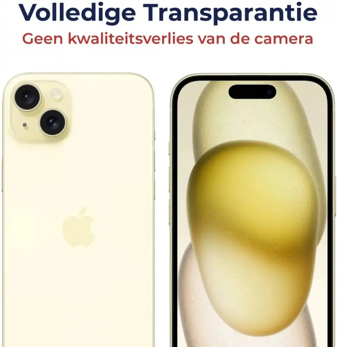 Rosso Camera Lens Protector iPhone 15/15 Plus - Ultra Dun Glas - Geel