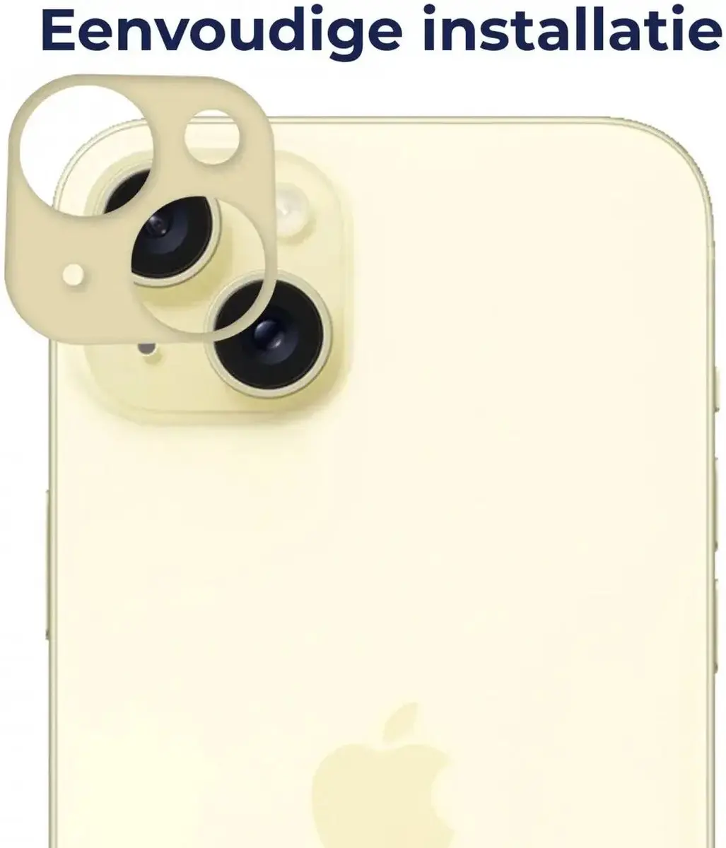 Rosso Camera Lens Protector iPhone 15/15 Plus - Ultra Dun Glas - Geel
