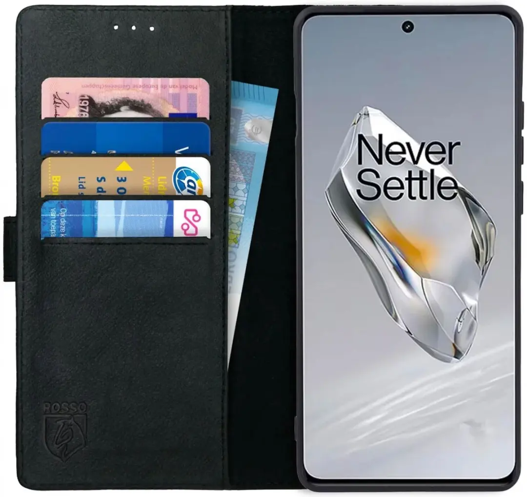 Rosso Deluxe Echt Leer Book Case Hoesje Geschikt voor OnePlus 12