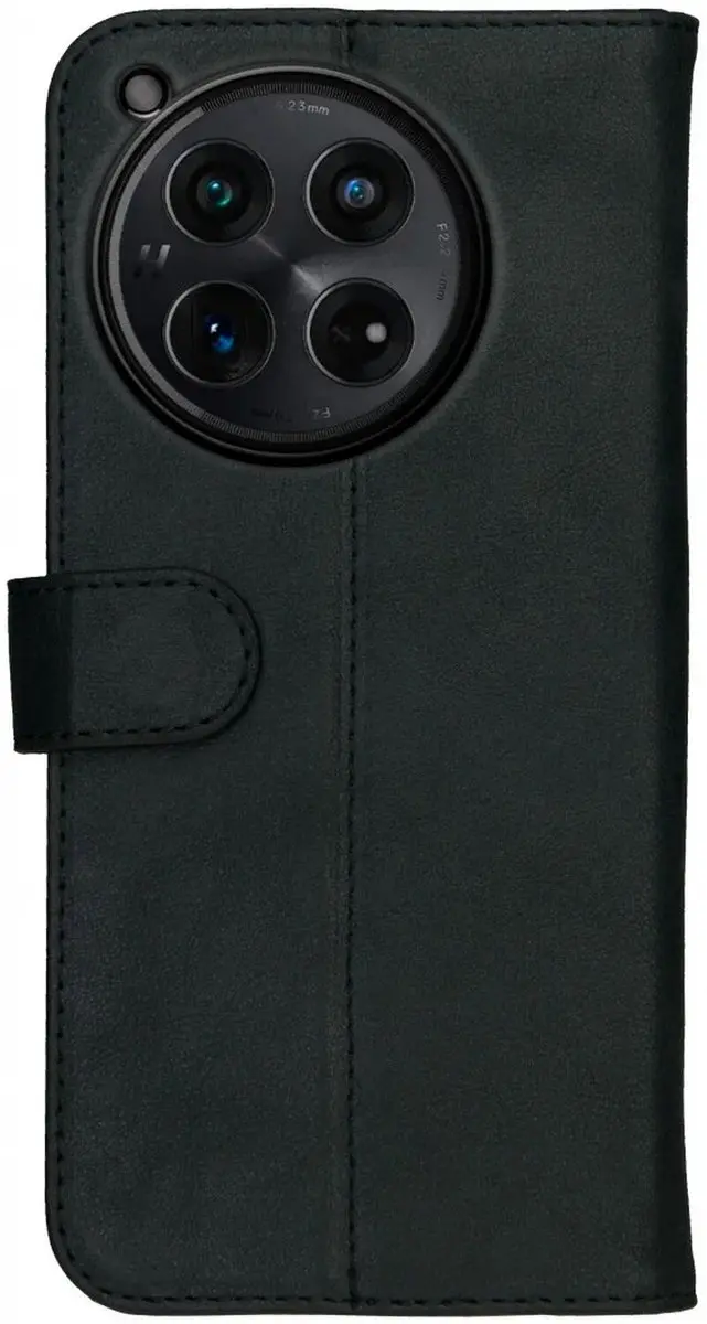 Rosso Deluxe Book Case OnePlus 12 - 3 Pasjes - Zwart