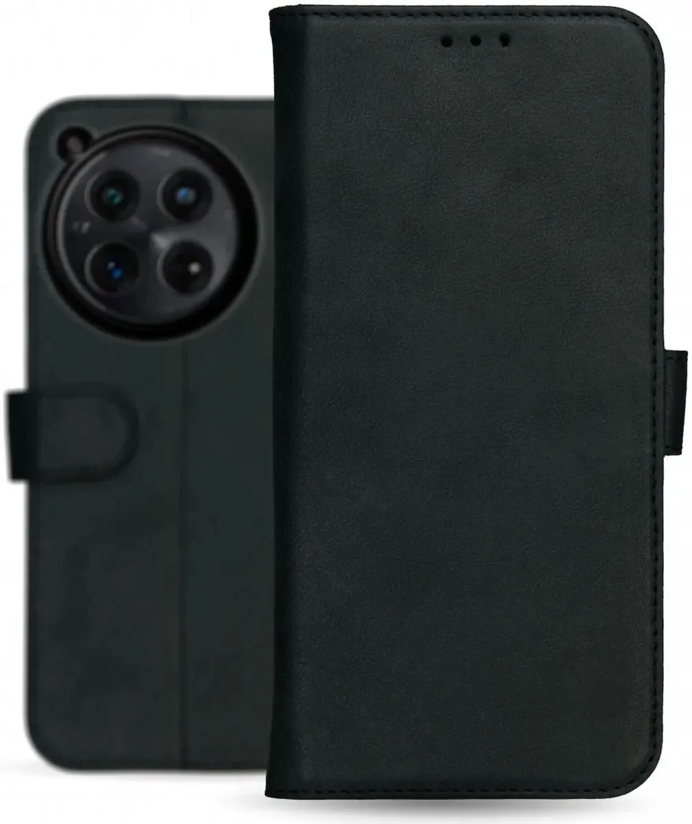Rosso Deluxe Book Case OnePlus 12 - 3 Pasjes - Zwart