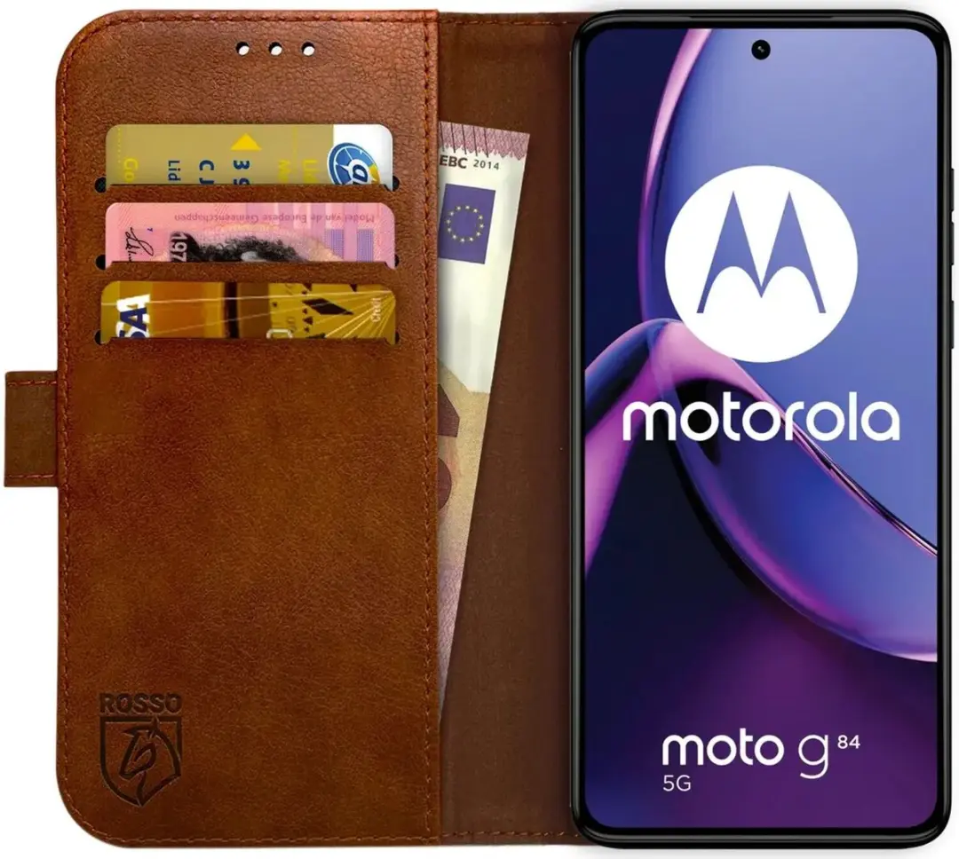 Rosso Element Book Case Wallet Hoesje Geschikt voor Motorola Moto G84