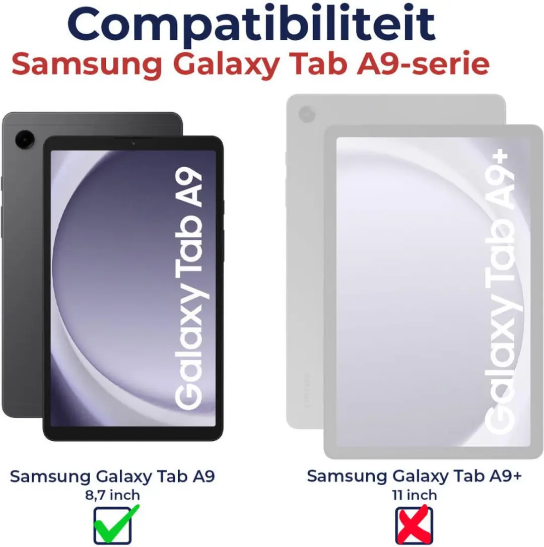 HappyCase Kinder Tablethoes Samsung Galaxy Tab A9 - 9 Inch - Rood
