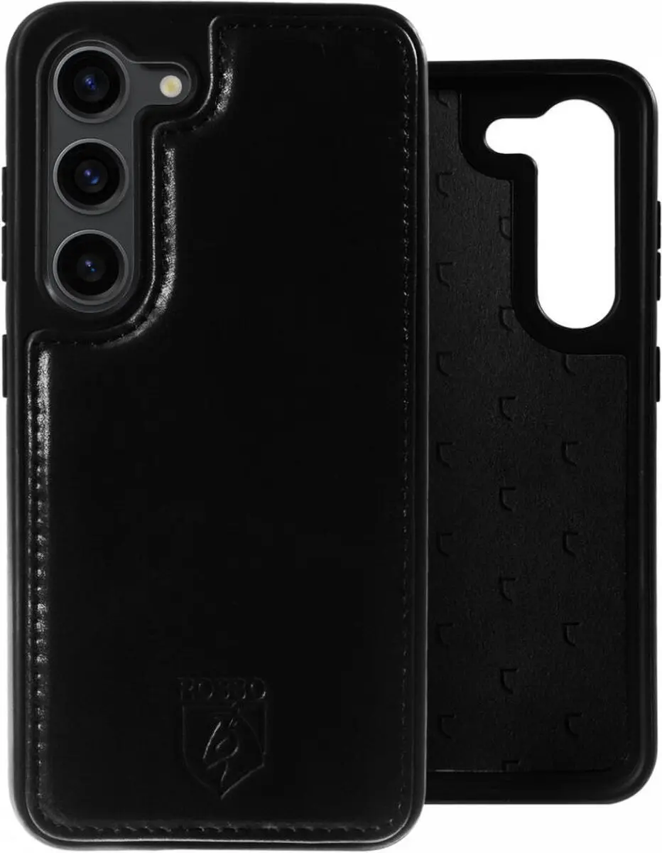 Rosso Elite 183521 Hoesje Samsung Galaxy S23 FE - MagSafe - Echt Leer Zwart