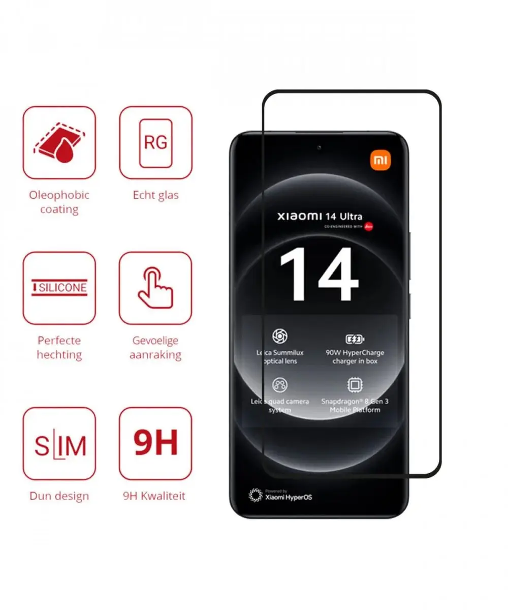 Rosso Screen Protector Xiaomi 14 Ultra 9H - Glasplaatje