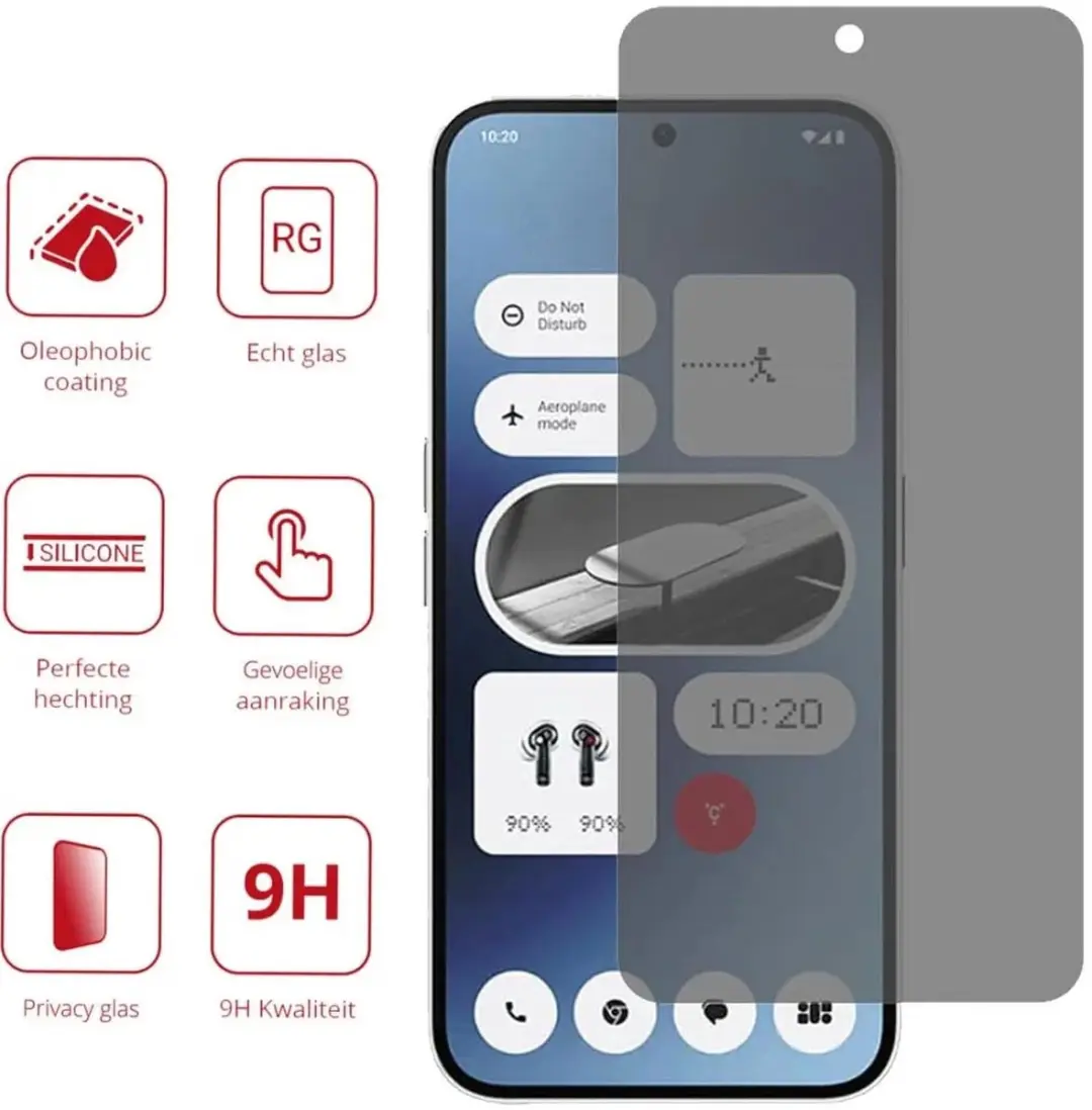 Rosso Privacy Screen Protector Nothing Phone (2a) - 9H Gehard Glas