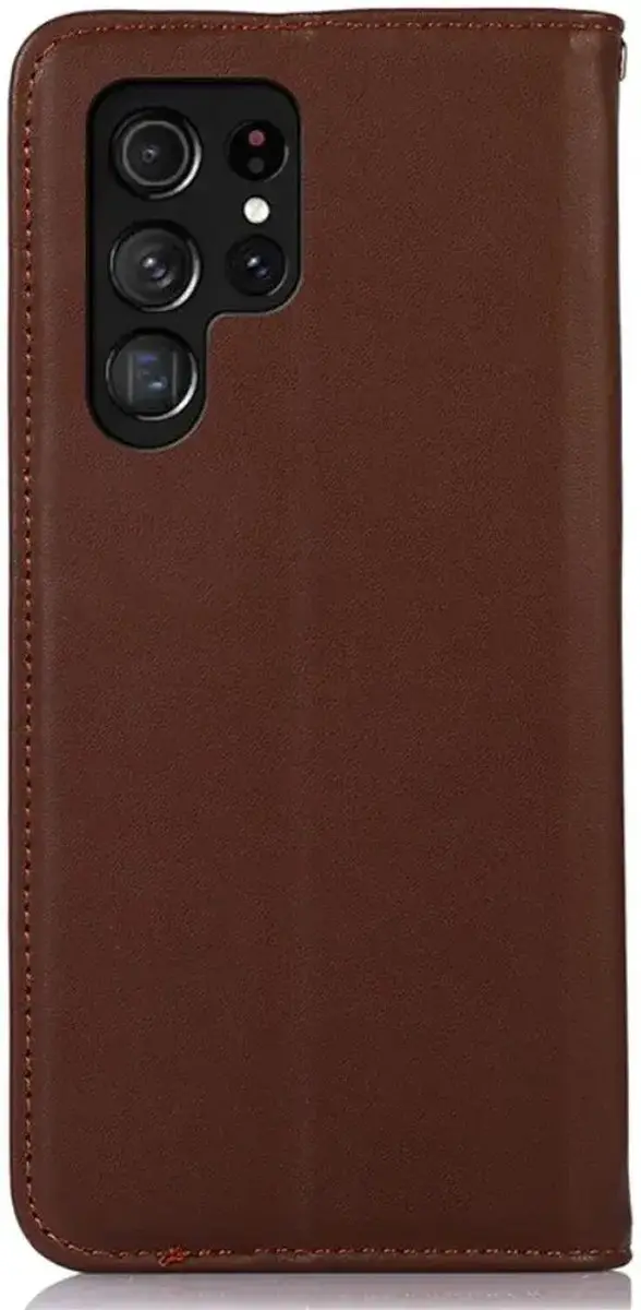 Khazneh Hoesje RFID Book Case Samsung Galaxy S24 Ultra - Bruin