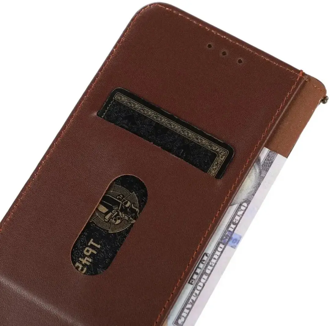 Khazneh Hoesje RFID Book Case Samsung Galaxy S24 Ultra - Bruin
