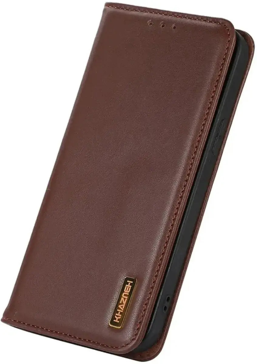 Khazneh Hoesje RFID Book Case Samsung Galaxy S24 Ultra - Bruin