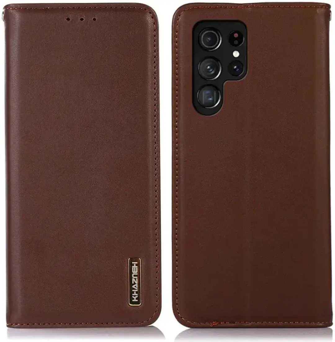 Khazneh Hoesje RFID Book Case Samsung Galaxy S24 Ultra - Bruin - afbeelding 6 van 6