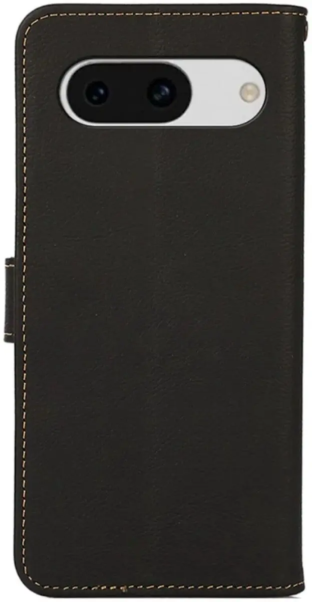 Khazneh Hoesje Pixel 8a - Echt Leer - 3 Pasjes - Zwart