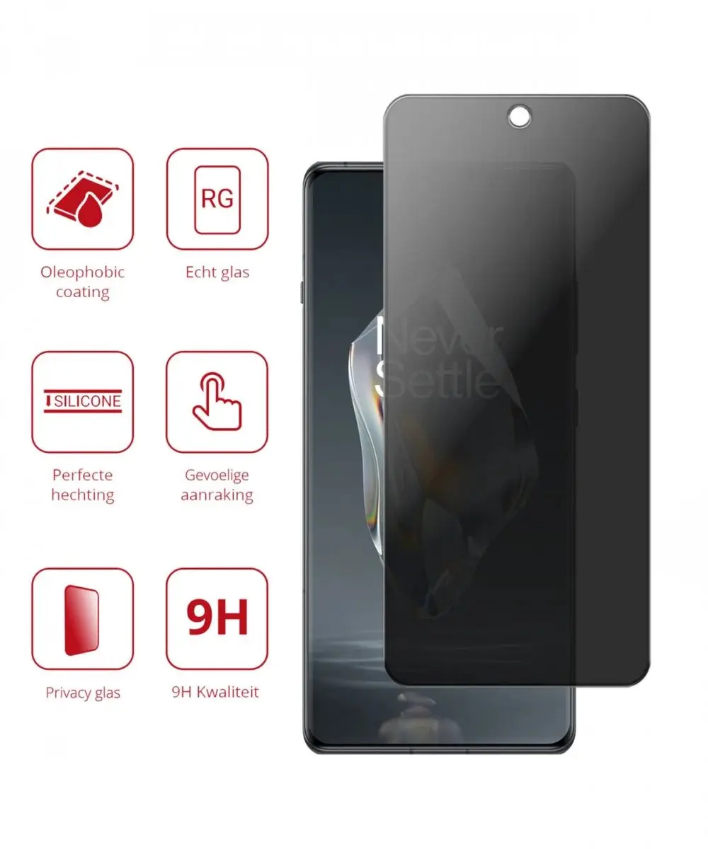Rosso Privacy Screen OnePlus 12R - 9H Glas - Case Friendly
