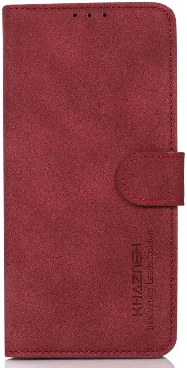 Khazneh Retro Wallet Hoesje Moto G04/G24 - Rood
