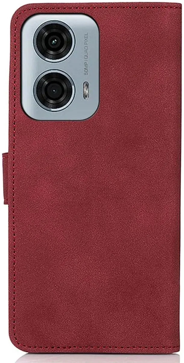 Khazneh Retro Wallet Hoesje Moto G04/G24 - Rood