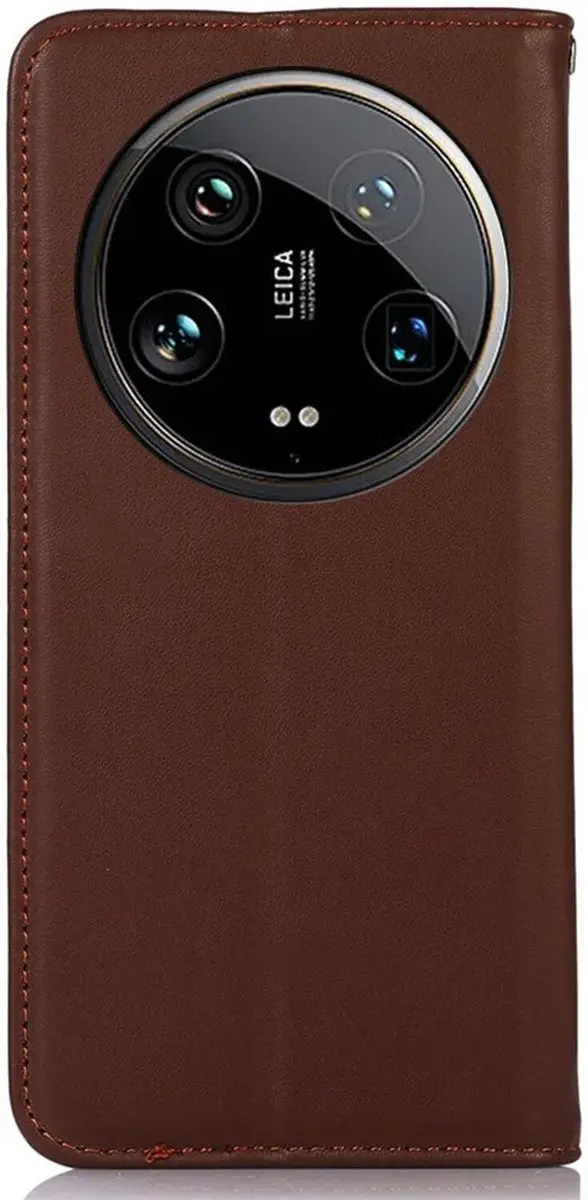 Khazneh Hoesje Xiaomi 14 Ultra - Echt Leer Bruin