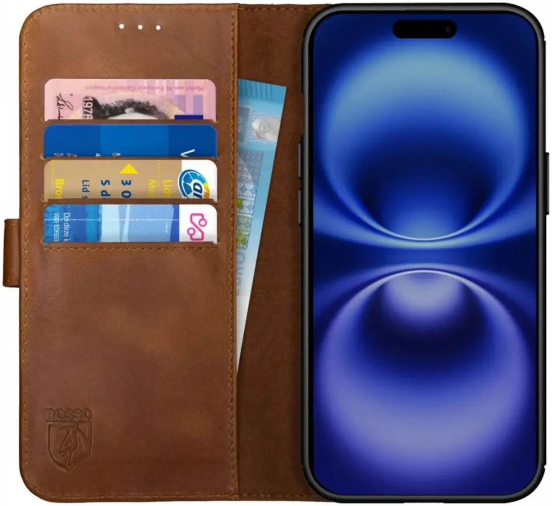 Rosso Deluxe Echt Leer Hoesje Geschikt voor Apple iPhone 16 Pro Max