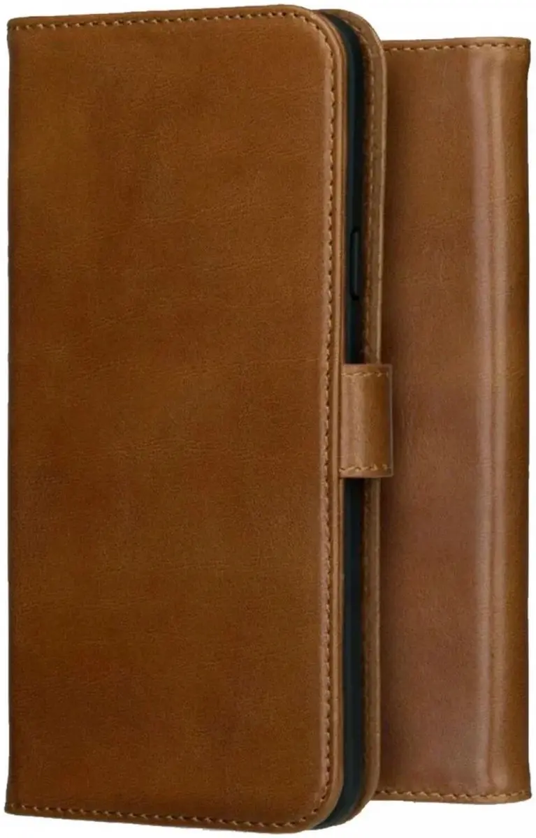 Rosso Deluxe Echt Leer Hoesje 193586 - iPhone 16 Pro Max - 3 Pasjes - Bruin