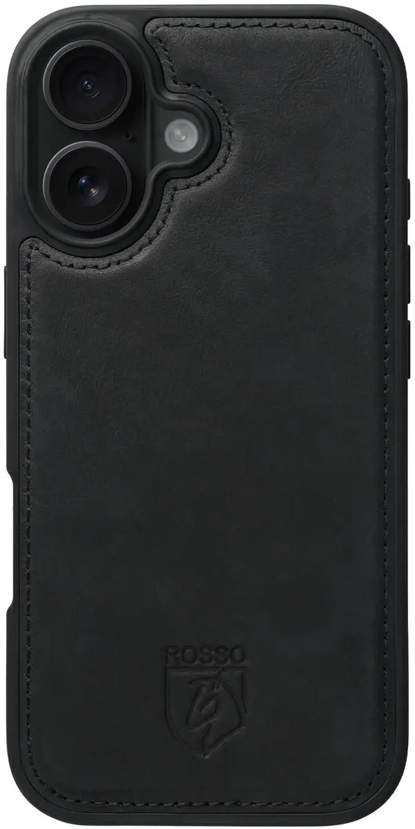 Rosso Elite 193613 Hoesje iPhone 16 Plus - MagSafe - 3 Pasjes - Zwart