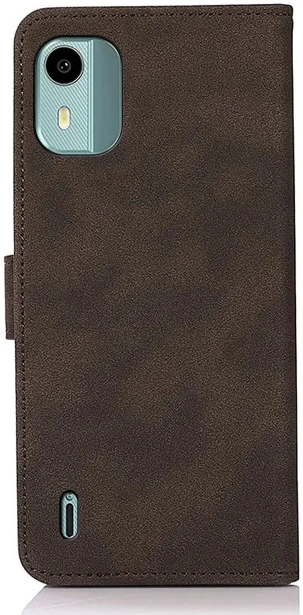 Khazneh Hoesje Nokia C12 Retro Wallet - Bruin