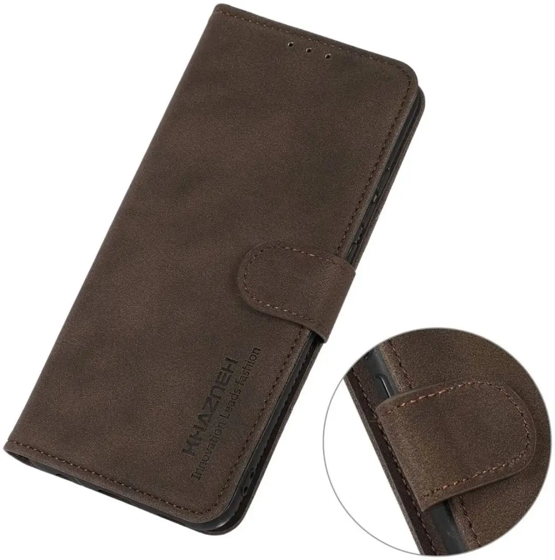 Khazneh Hoesje Nokia C12 Retro Wallet - Bruin